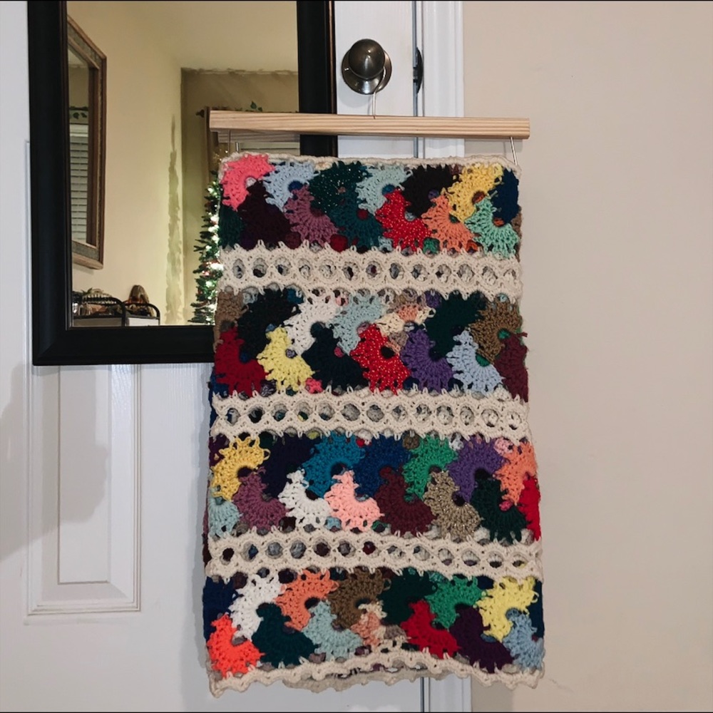Medium Hand Crocheted Afghan Throw Blanket